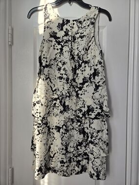 Banana Republic Petite Black & White Tiered Sheath Dress -size 00P - NWT